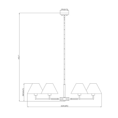 Leila 6 Light Chandelier Matte Black