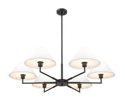 Leila 6 Light Chandelier Matte Black