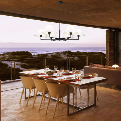 Leila 6 Light Chandelier Matte Black