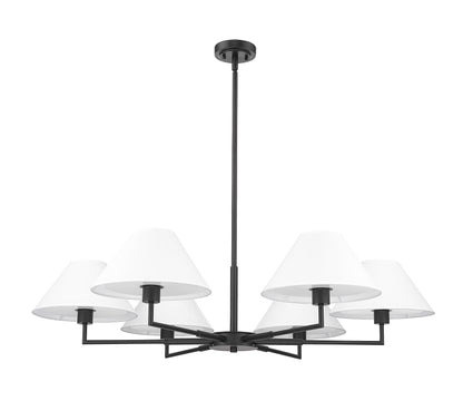 Leila 6 Light Chandelier Matte Black