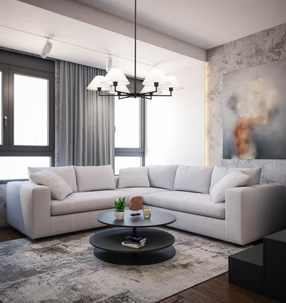 Leila 6 Light Chandelier Matte Black
