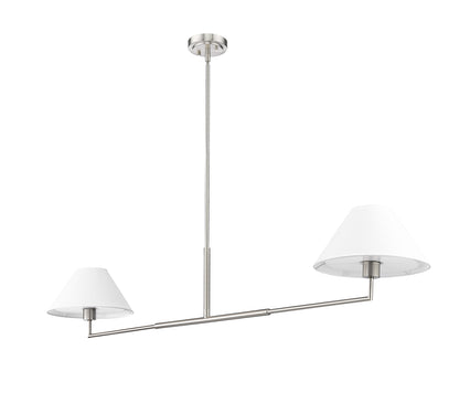 Leila 2 Light Chandelier Brushed Nickel