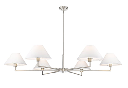 Leila 6 Light Chandelier Brushed Nickel