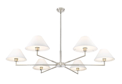 Leila 6 Light Chandelier Brushed Nickel