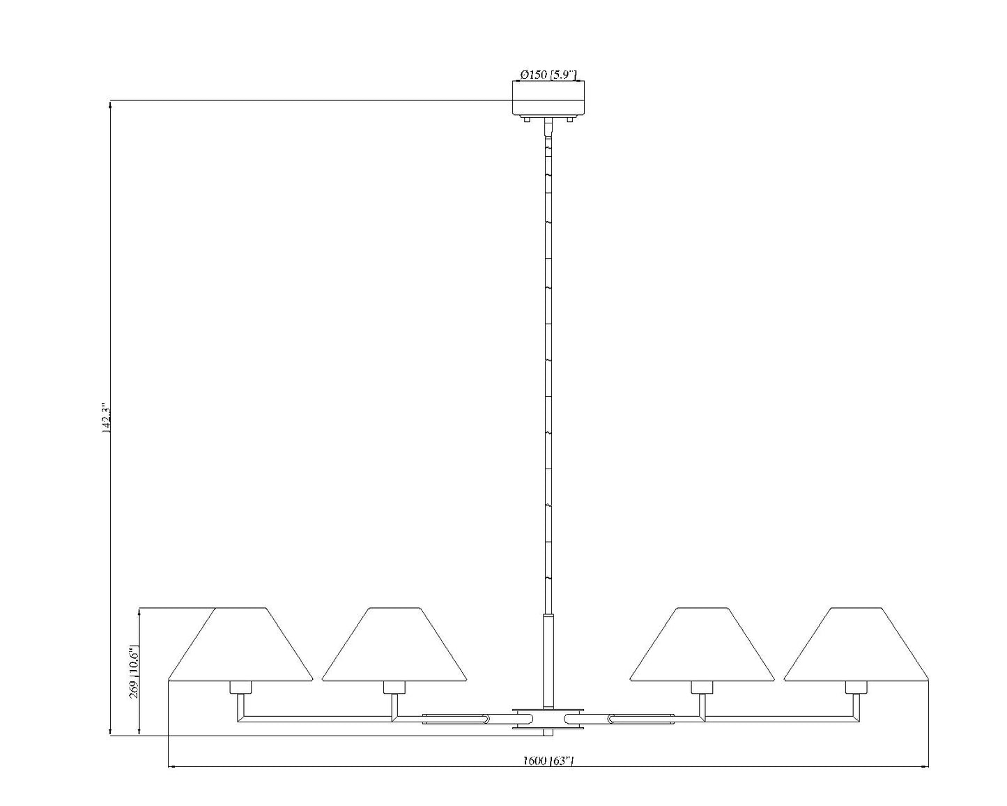 Leila 6 Light Chandelier Brushed Nickel