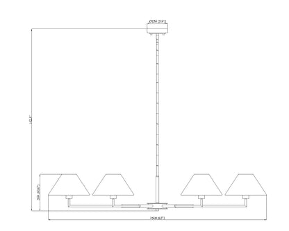 Leila 6 Light Chandelier Brushed Nickel