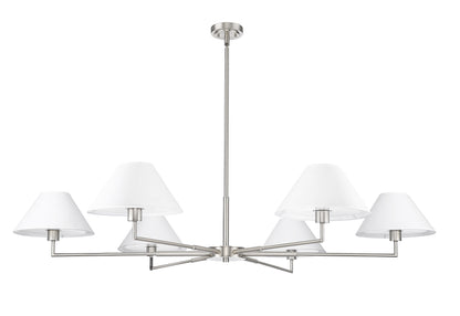 Leila 6 Light Chandelier Brushed Nickel