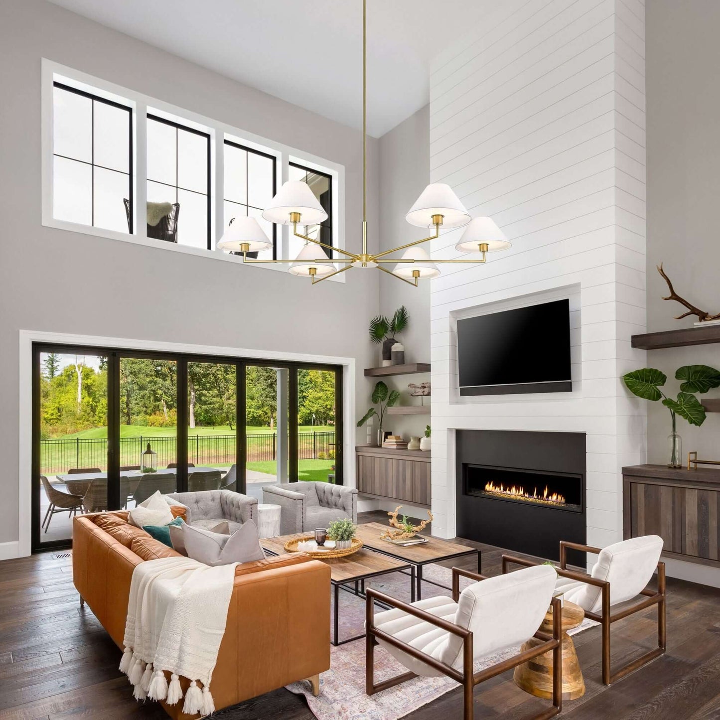 Leila 6 Light Chandelier Luxe Gold