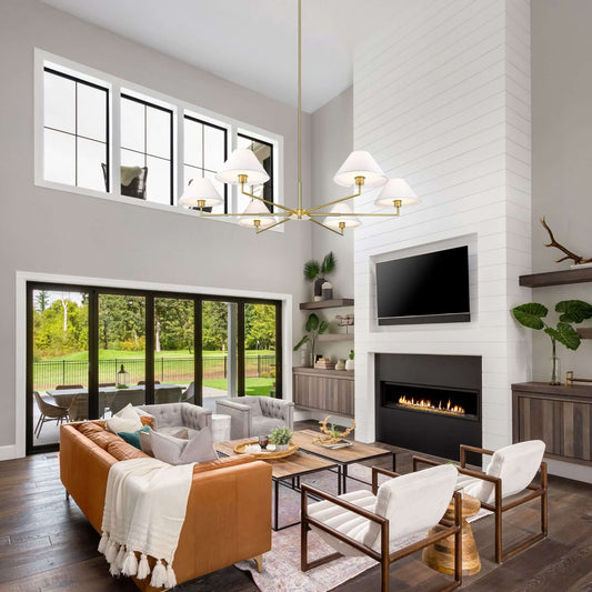 Leila 6 Light Chandelier Luxe Gold