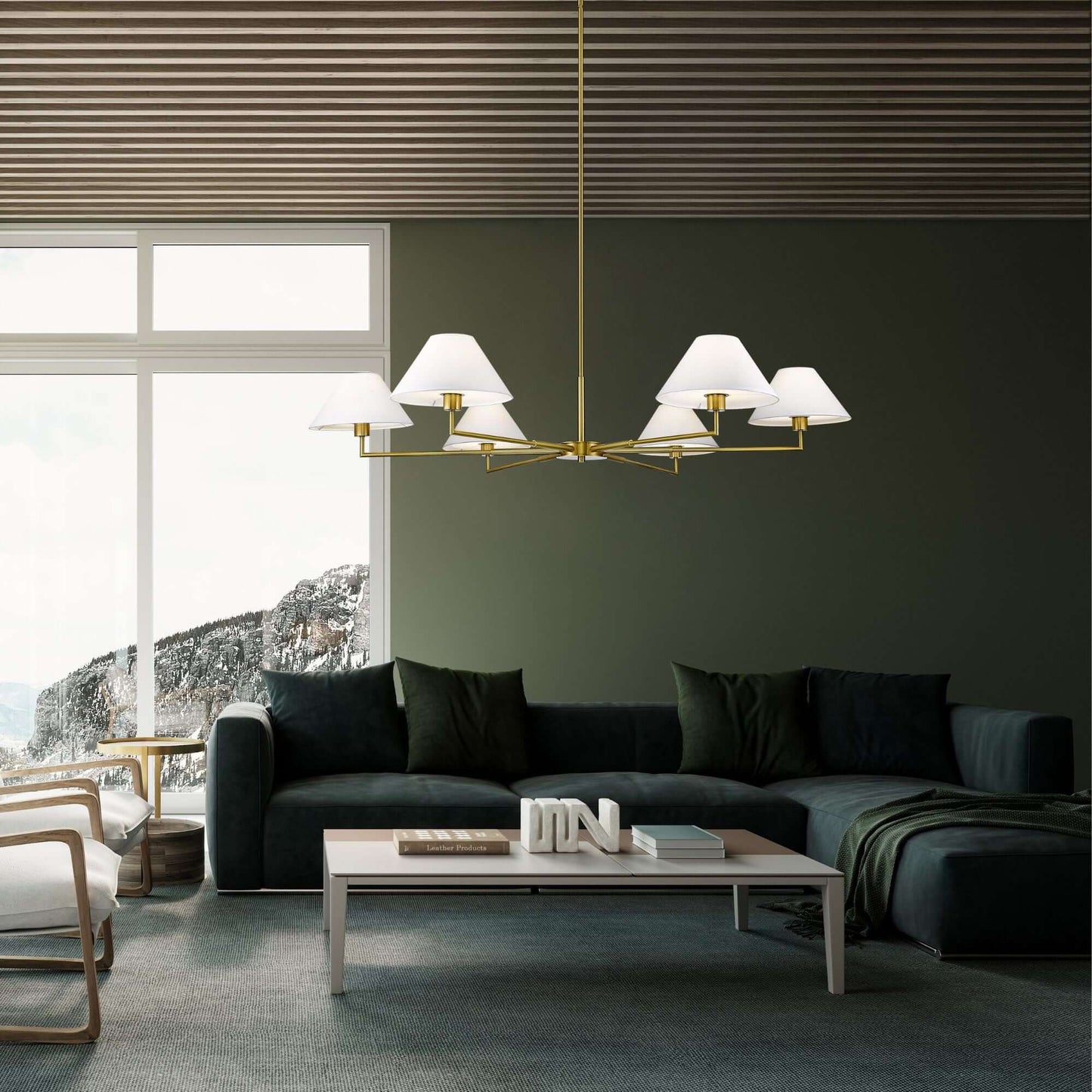 Leila 6 Light Chandelier Luxe Gold