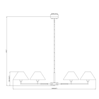 Leila 6 Light Chandelier Matte Black