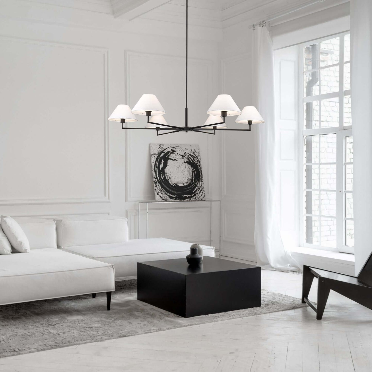 Leila 6 Light Chandelier Matte Black