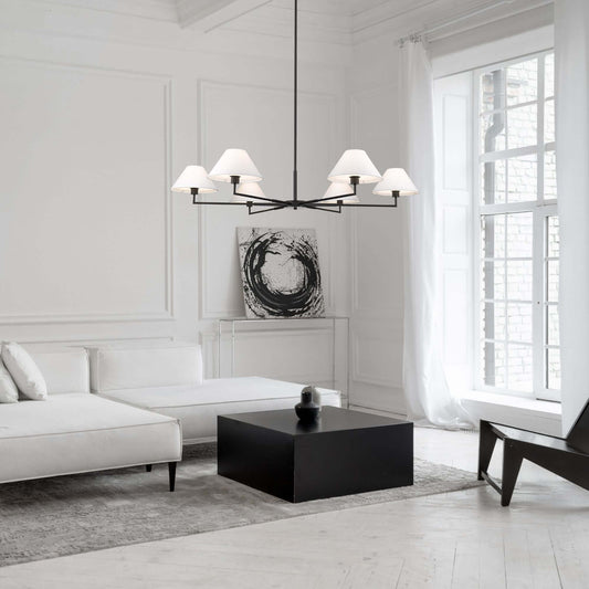 Leila 6 Light Chandelier Matte Black