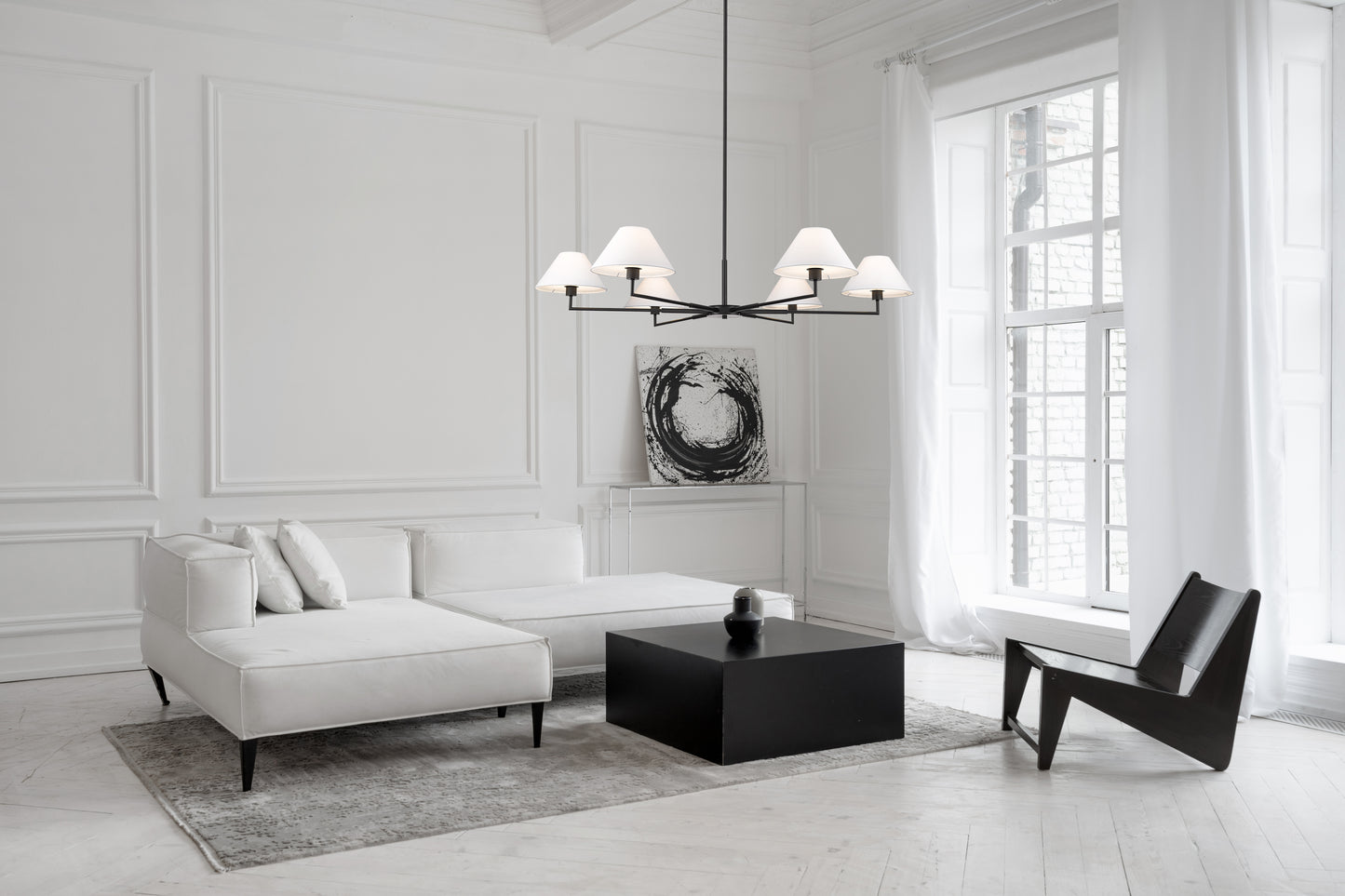 Leila 6 Light Chandelier Matte Black