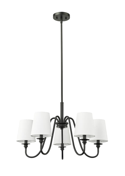 Gianna 5 Light Chandelier Matte Black