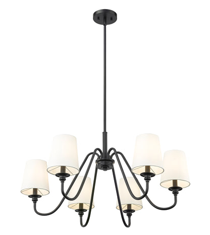 Gianna 6 Light Chandelier Matte Black