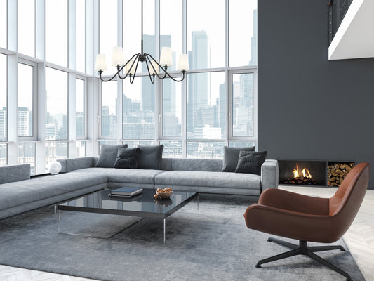 Gianna 6 Light Chandelier Matte Black