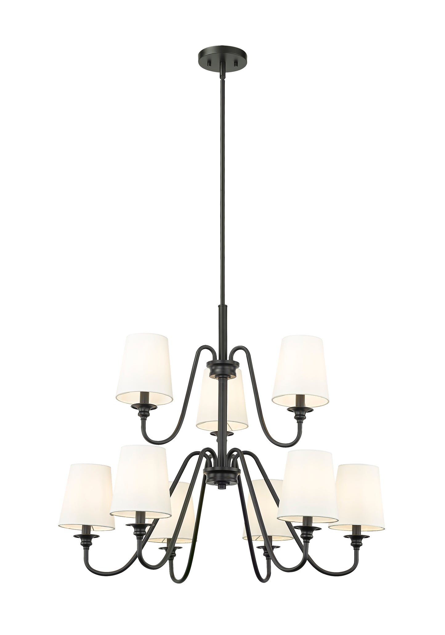 Gianna 9 Light Chandelier Matte Black