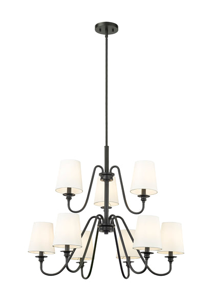 Gianna 9 Light Chandelier Matte Black