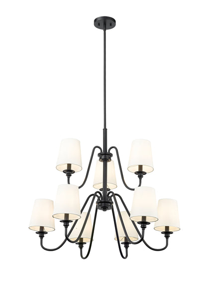 Gianna 9 Light Chandelier Matte Black