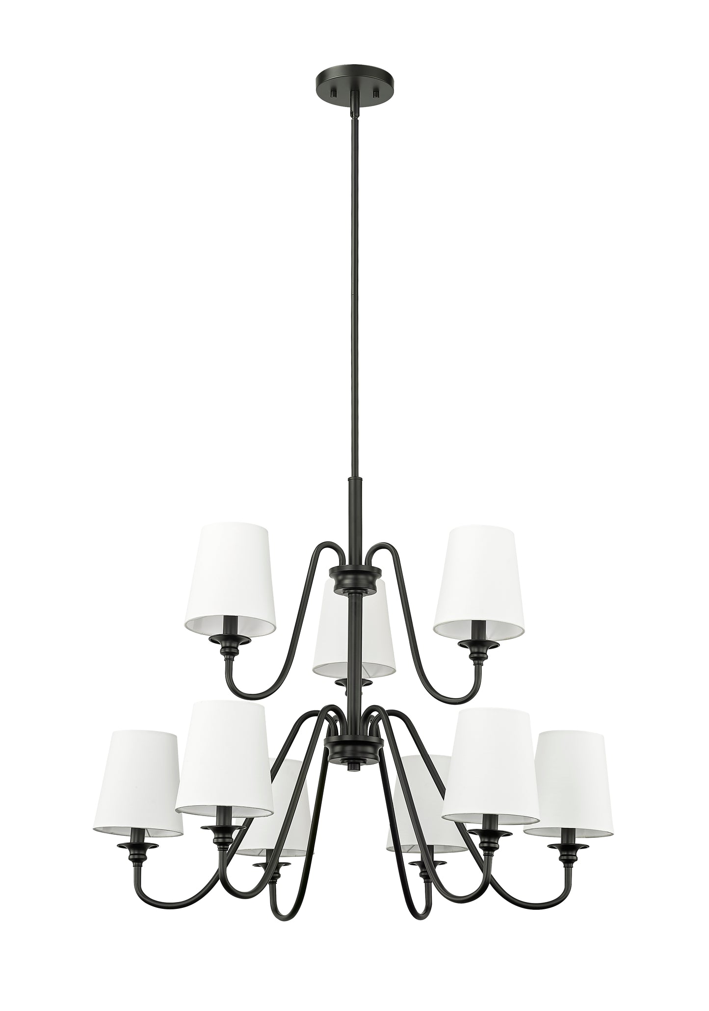 Gianna 9 Light Chandelier Matte Black