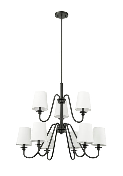 Gianna 9 Light Chandelier Matte Black