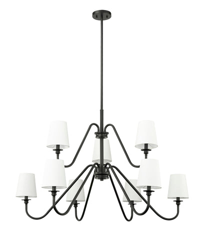 Gianna 9 Light Chandelier Matte Black