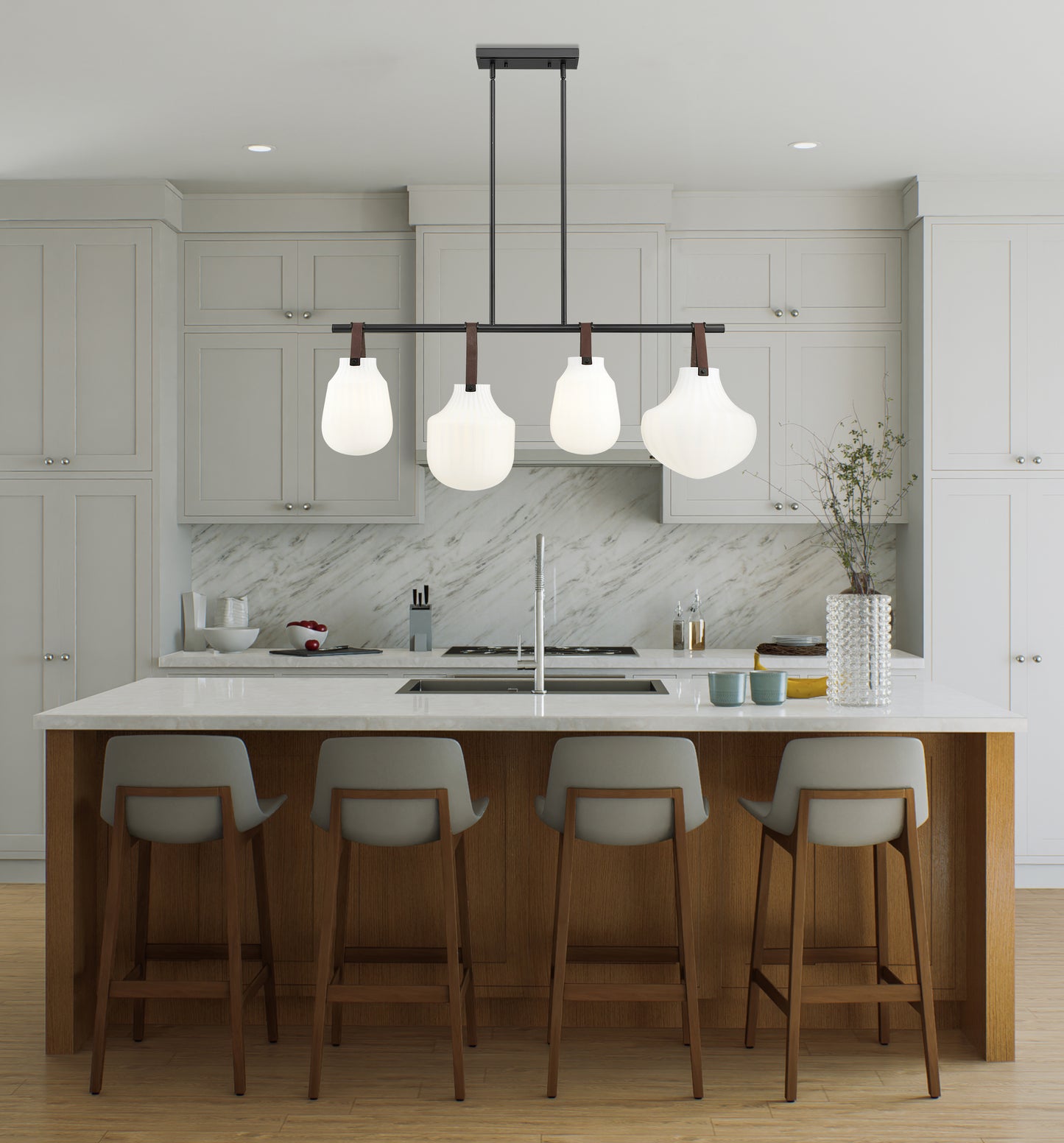 Newbury 4 Light Pendant Matte Black