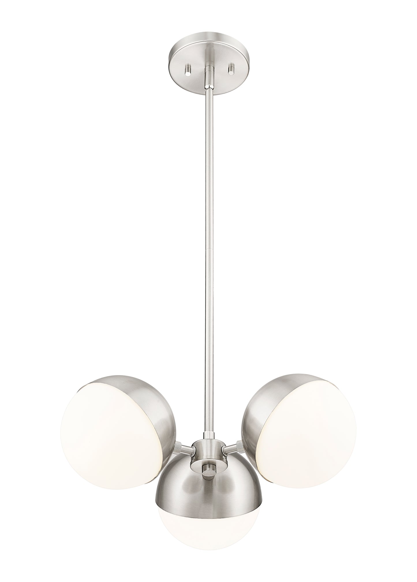 Realm Sphere 3 Light Chandelier Brushed Nickel