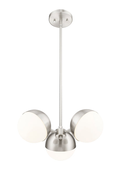 Realm Sphere 3 Light Chandelier Brushed Nickel