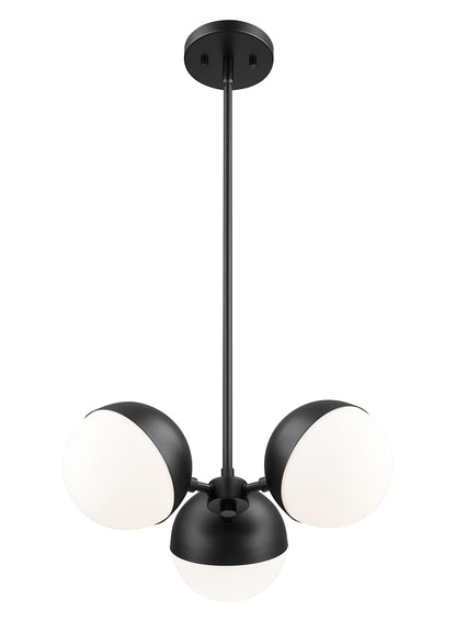 Realm Sphere 3 Light Chandelier Matte Black