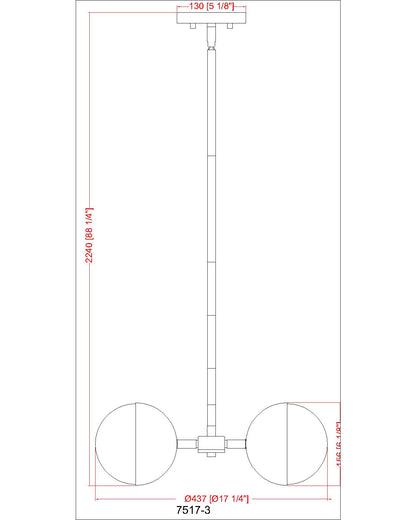 Realm Sphere 3 Light Chandelier Modern Gold