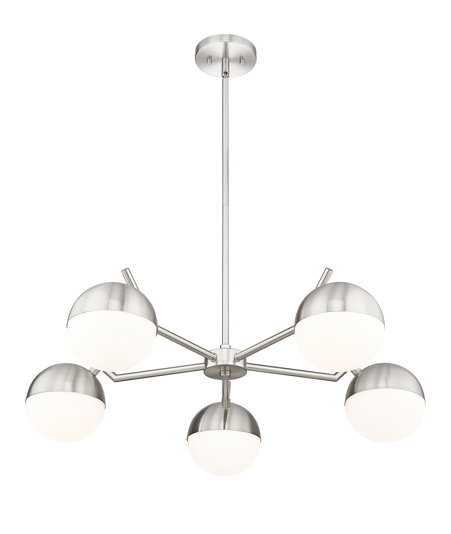 Realm Sphere 5 Light Chandelier Brushed Nickel
