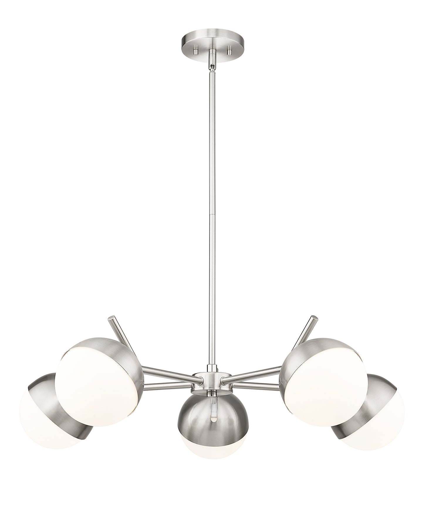 Realm Sphere 5 Light Chandelier Brushed Nickel