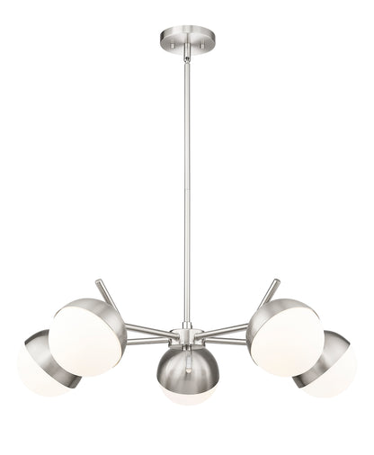 Realm Sphere 5 Light Chandelier Brushed Nickel