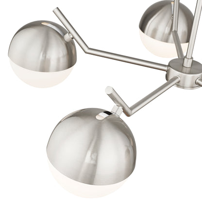 Realm Sphere 5 Light Chandelier Brushed Nickel