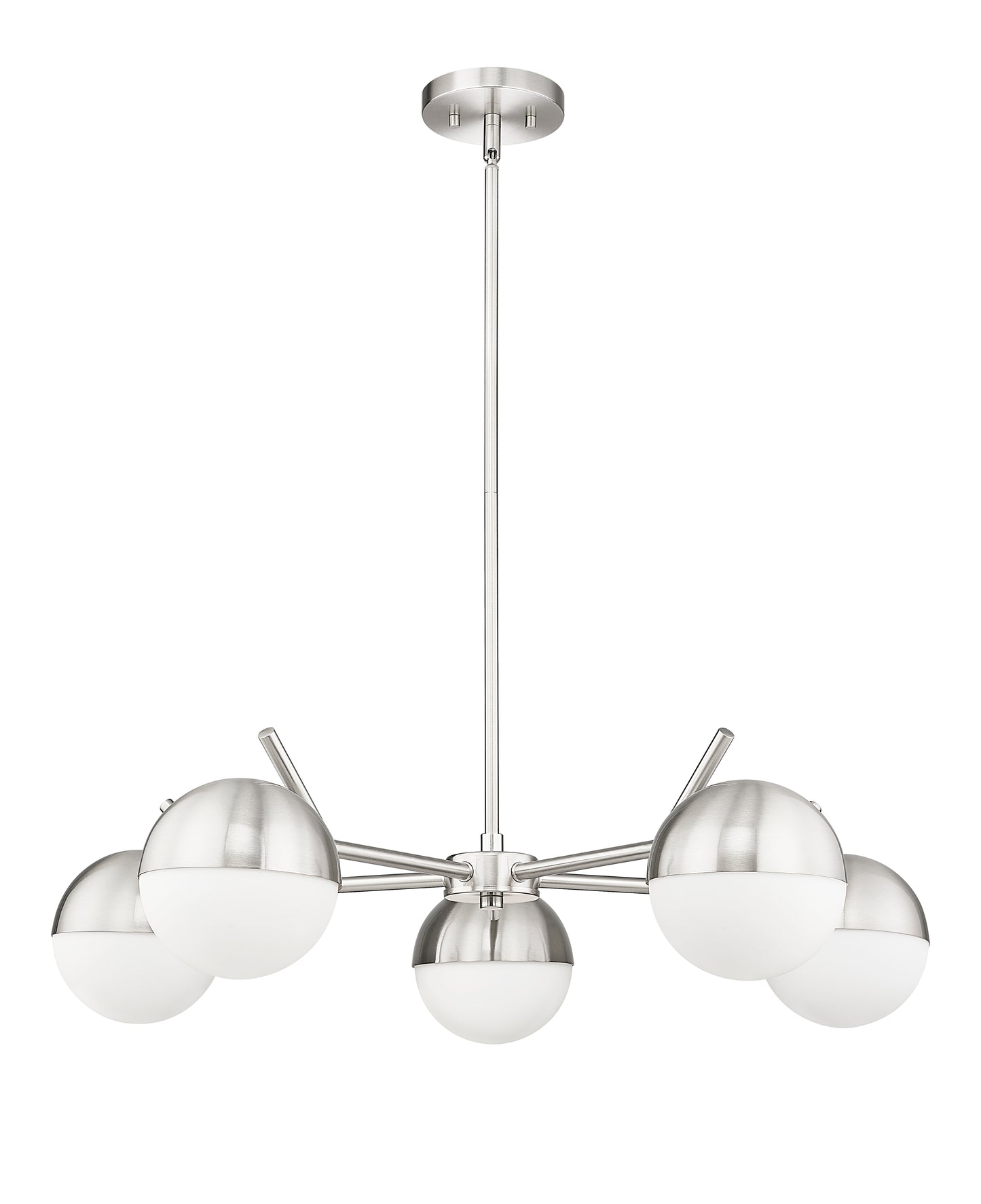 Realm Sphere 5 Light Chandelier Brushed Nickel