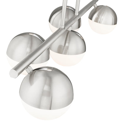 Realm Sphere 5 Light Linear Chandelier Brushed Nickel