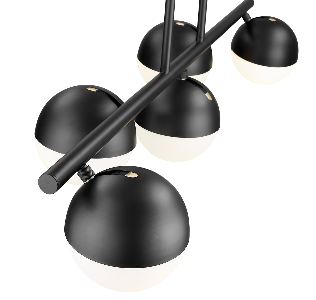 Realm Sphere 5 Light Linear Chandelier Matte Black
