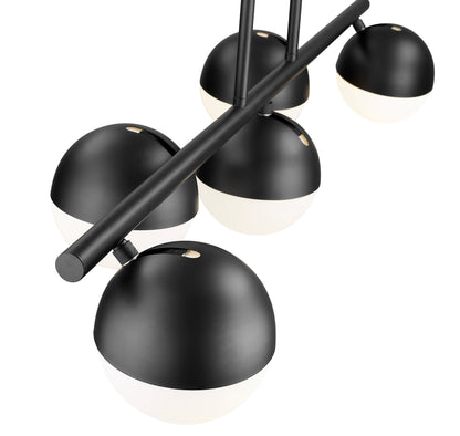 Realm Sphere 5 Light Linear Chandelier Matte Black