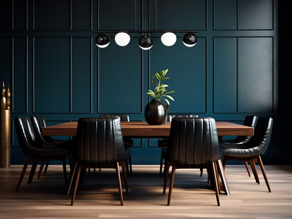 Realm Sphere 5 Light Linear Chandelier Matte Black
