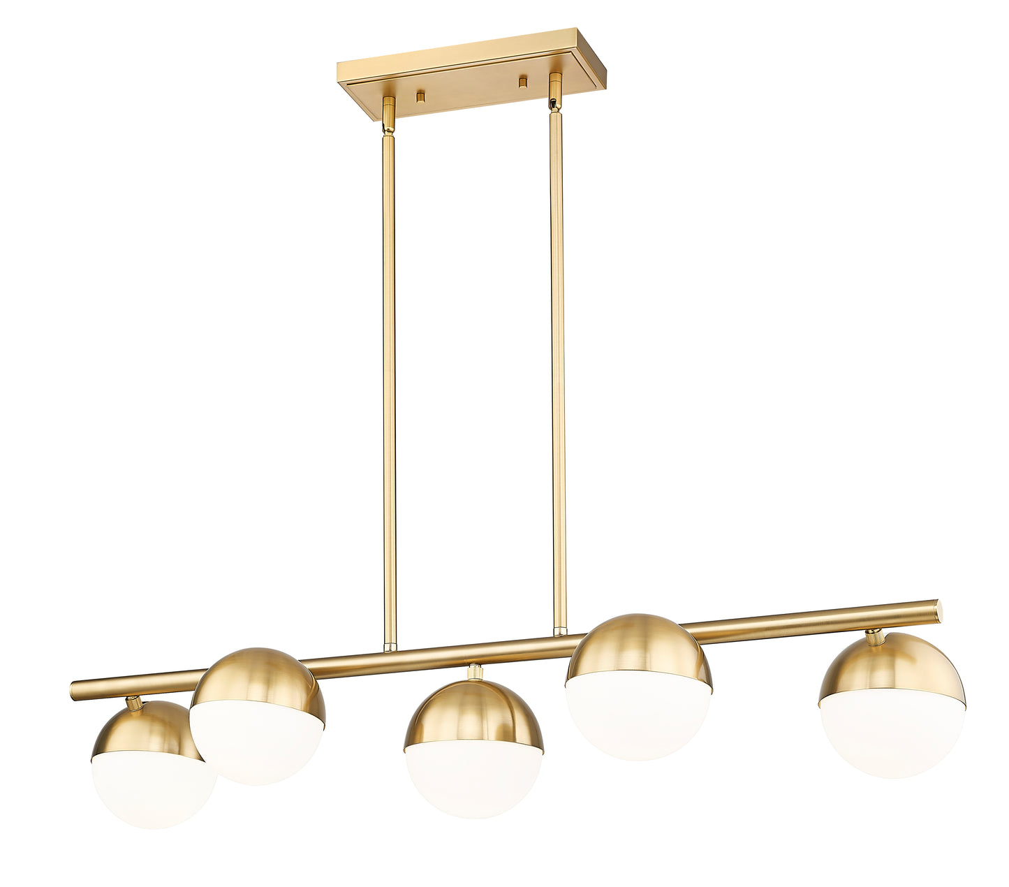 Realm Sphere 5 Light Linear Chandelier Modern Gold