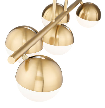 Realm Sphere 5 Light Linear Chandelier Modern Gold