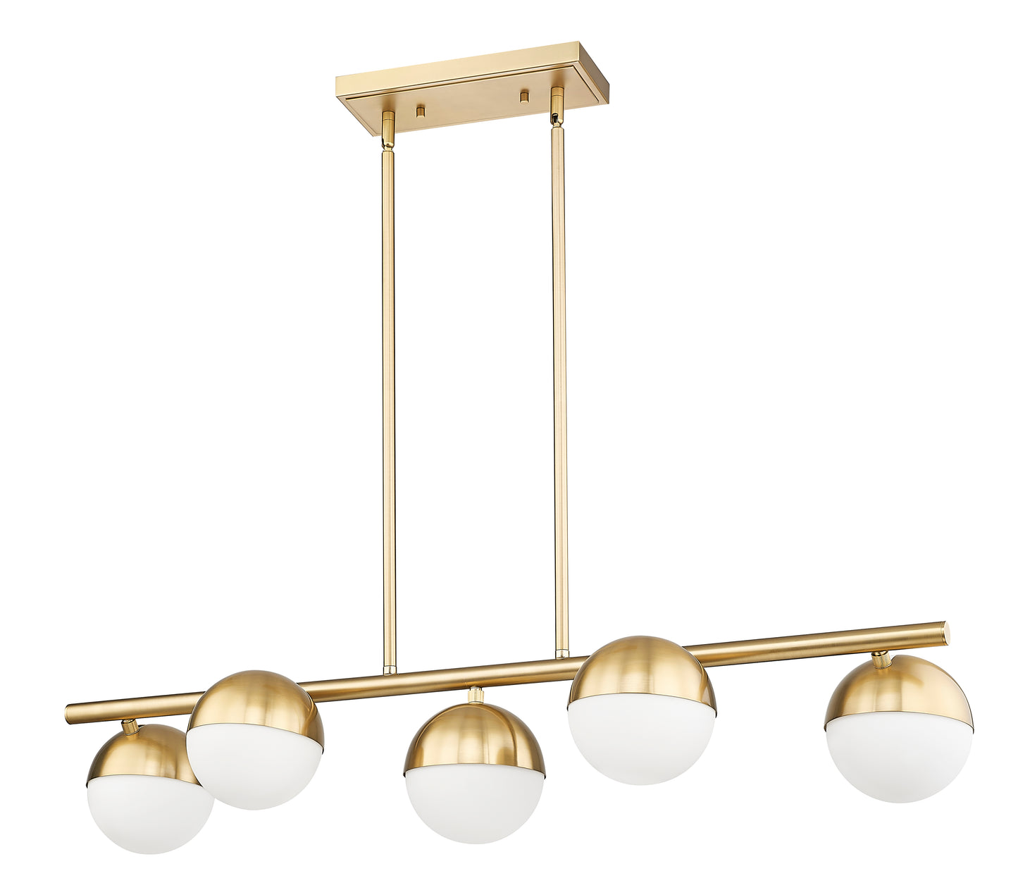 Realm Sphere 5 Light Linear Chandelier Modern Gold
