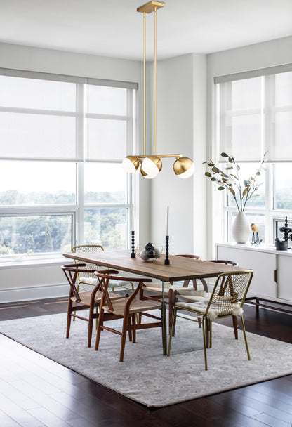 Realm Sphere 5 Light Linear Chandelier Modern Gold