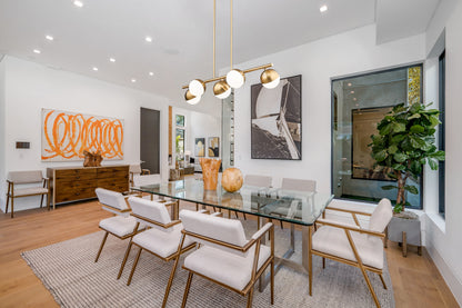 Realm Sphere 5 Light Linear Chandelier Modern Gold