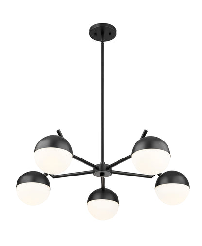 Realm Sphere 5 Light Chandelier Matte Black