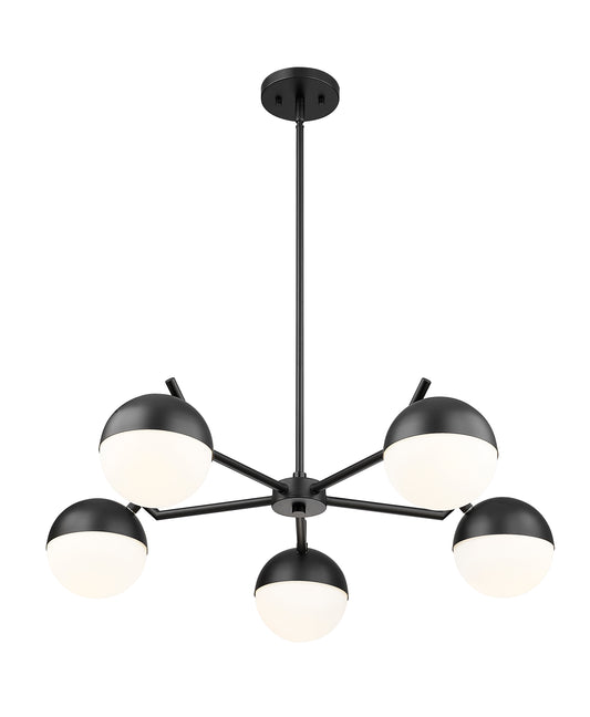 Realm Sphere 5 Light Chandelier Matte Black