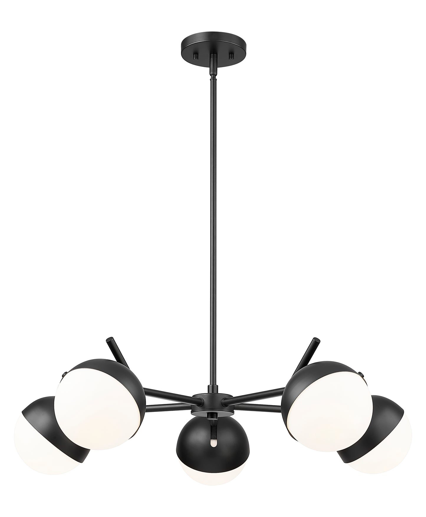 Realm Sphere 5 Light Chandelier Matte Black
