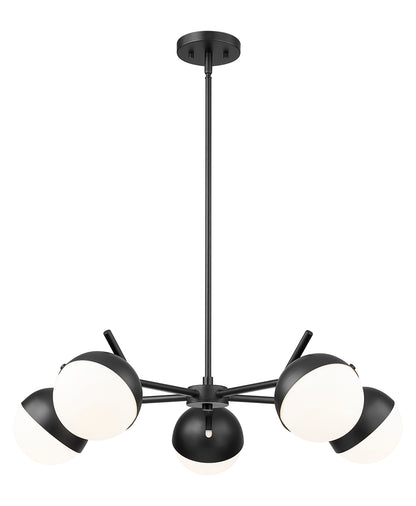 Realm Sphere 5 Light Chandelier Matte Black